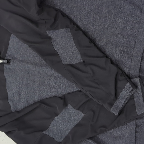 1/4 Zip Wool F&G Pullover Sweater Jacket Shirt Golf Black Gray SZ L Long Sleeve - Picture 2 of 4